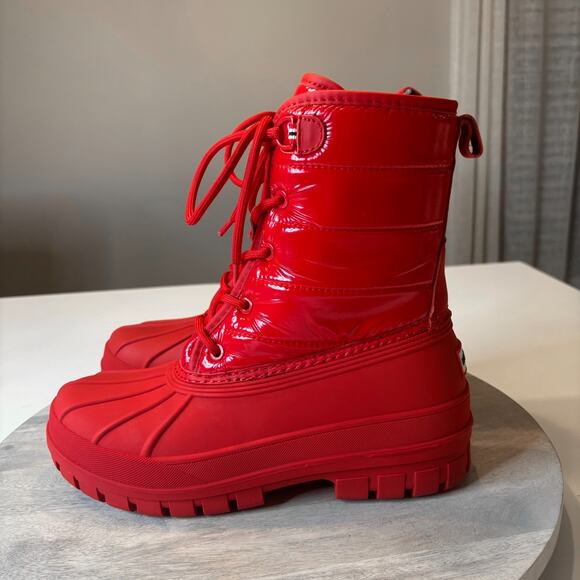 NIB Hunter Stanly Medium Red 610 Insulated Waterproof Duck Boots Women’s US Sz 9 - Picture 4 of 11